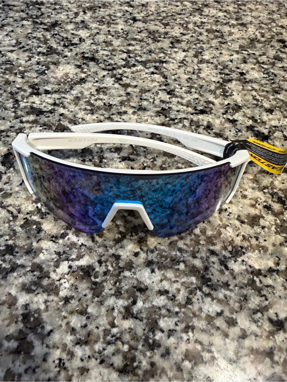 Easton ETN L 23 27 White Blue Mirror Baseball Sunglasses NWT